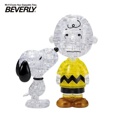 BEVERLY 史努比與查理布朗 立體水晶拼圖 77片 3D拼圖 水晶拼圖 公仔 模型 Snoopy【488583】