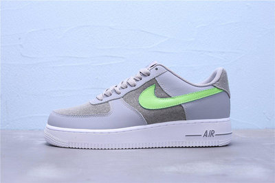 Nike Air Force 1 灰白綠 皮革 帆布 休閒運動板鞋 男鞋 488298-009【ADIDAS x NIKE】