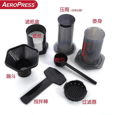 【】愛樂壓第五代aeropress手壓咖啡壺 配件 均為原包裝拆解