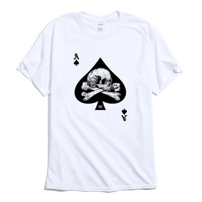 Ace of Spades Skull Poker 短袖T恤 2色 歐美潮牌 撲克骷髏頭西海岸刺青滑板龐克印花潮T