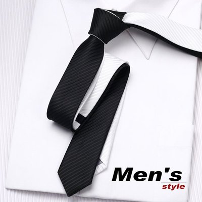 vivi領帶家族 新款韓版窄領帶 4cm雙色領帶(黑白34-17)
