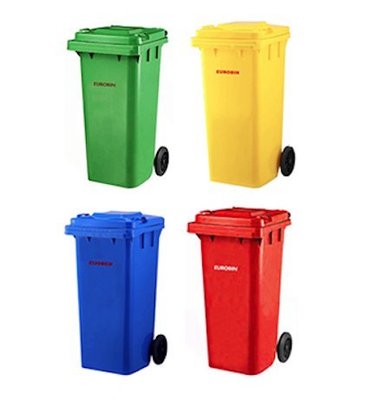 四色可選RB120公升手掀蓋垃圾桶/工業風/資源回收垃圾桶/大型垃圾桶/垃圾子車/分類垃圾桶/社區用垃圾分類/二輪可推式