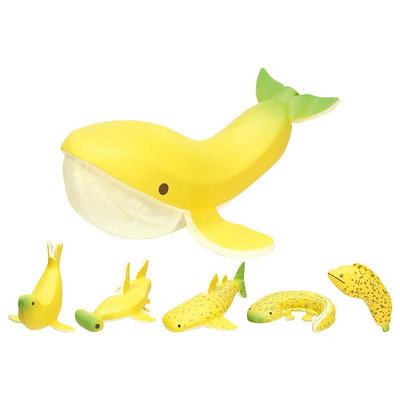 正版Qualia 扭蛋 香蕉動物 鯊魚鯨魚蠑螈海洋動物水果掛件 鑰匙扣熱心小賣家