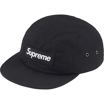 supreme waxed cotton camp cap black 五分割帽 老帽