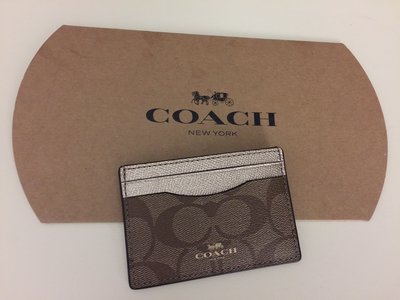 全新 COACH C Logo 悠遊卡 名片夾 信用卡夾 金色