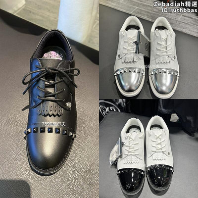 23初秋新款gfore高爾夫球鞋女士繫帶平底時尚皮革防滑鞋韓國
