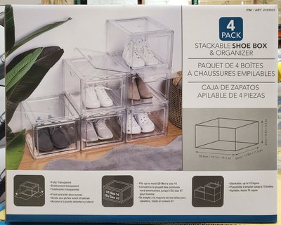 【小如的店】COSTCO好市多代購~STACKABLE 可堆疊透明收納盒(4入組) 2322025