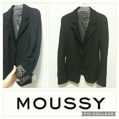 全新-日本moussy棉質修身西裝外套/袖子可反折點點/內裡可愛點點(尺碼1號)/【スライ/SLY】(#00080000)