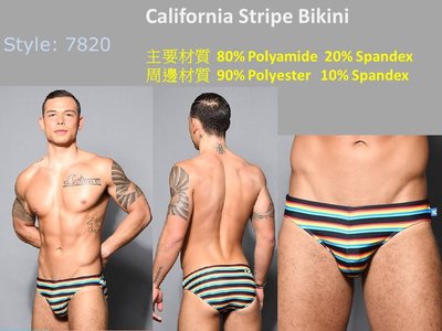 Andrew Christian_7820_California Stripe Bikini加州條紋三角泳褲
