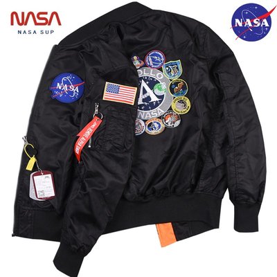 NASA宇航員聯名薄款外套男潮牌秋冬棒球阿爾法馬丁ma1飛行員夾克
