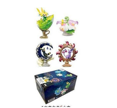 日本盒裝6款寶可夢模型 現貨 星空降臨之夜 盒玩神奇寶貝 星降之夜 基拉祈 月亮伊布