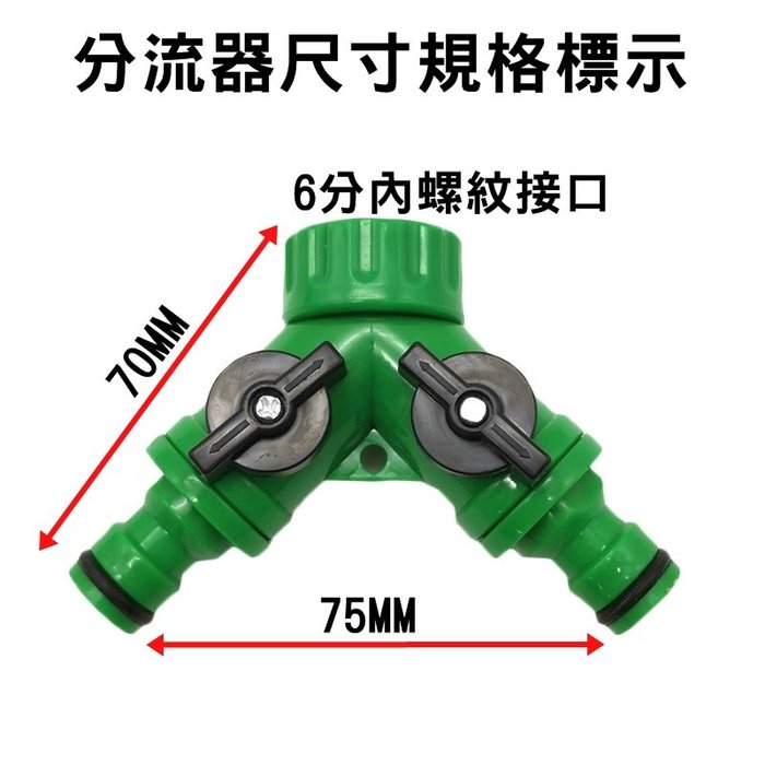 【珍愛頌】N020  一分二分流器(含2個快速接頭) 分水器 Y型接頭 快速接頭 奶嘴頭 盆栽 三通分流器 自動灌溉系統