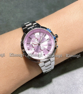 CITIZEN星辰錶集團 WICCA 時尚3眼腕錶 粉紫色~立體刻劃錶盤設計
