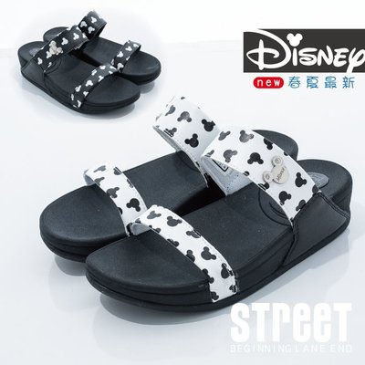 【街頭巷口 Street】迪士尼 Disney 米奇米妮 可愛大頭米奇 休閒拖鞋 KRM464740W 白色