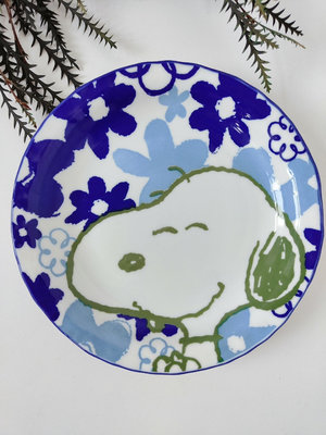日本vintage中古 史努比陶瓷盤 史努比餐盤 卡通盤