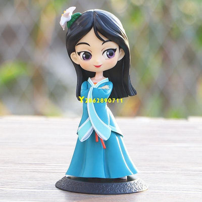 現貨 Qposket 迪士尼公主花木蘭手辦公仔玩偶擺件蛋糕裝飾模型女生禮物 可開發票