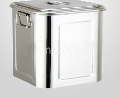 INPHIC-304不鏽鋼儲米桶|米缸|儲物桶|雙耳方形箱帶蓋四方桶|儲水桶2l