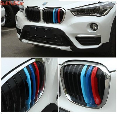 BMW X1 E84 F48 三色中網 水箱罩 三色扣 M （三色卡扣 三色鼻頭 三色網）X5 中網裝飾條 飾條 E90-飛馬汽車