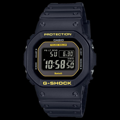 【金台鐘錶】CASIO卡西歐G-SHOCK (電波錶) GW-B5600CY-1 橡膠錶帶 太陽能 防水200米(金框)