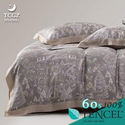 §同床共枕§TENCEL100%60支天絲萊賽爾纖維 雙人5x6.2尺 薄床包舖棉兩用被四件式組-路伊灰