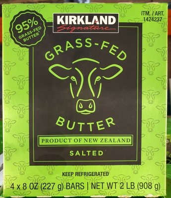 【小如的店】COSTCO好市多代購~KIRKLAND 紐西蘭草飼含鹽奶油塊(每盒908g) 1424237