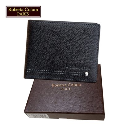 【Roberta Colum】諾貝達 男用專櫃皮夾 12卡片短夾(23152-1黑色)【威奇包仔通】