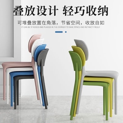 北歐塑料椅子加厚家用靠背膠椅餐桌餐椅簡約書桌椅凳子~特價家用雜貨