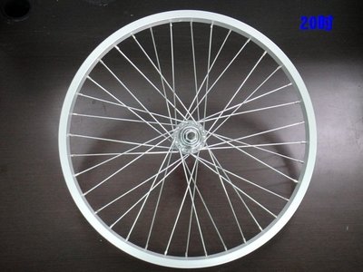 『聯美自行車』(E28) 20吋輪組 (後輪) 鋁輪圈 鋼絲 鎖牙式花鼓 130mm 適合6-7速使用~