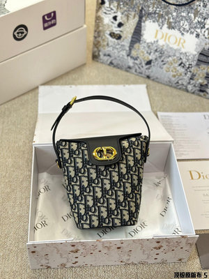 【二手包包】布 Dior 迷你鏈條水桶包Dior Cruise24 Wave2小皮具作品。oblique印花NO63677