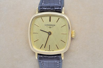 《寶萊精品》Longines 浪琴金黃方型手動女子錶