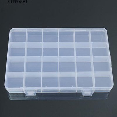 ��現貨��24格透明色首飾盒 收納盒 塑膠盒子 透明整理儲物盒 整理盒��收納��-一點點