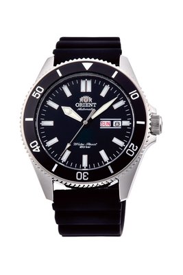 [時間達人]可議ORIENT東方錶  黑框 黑水鬼錶200m潛水錶 膠帶款 黑色 RA-AA0011B 星期日期