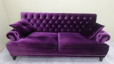 台北二手推薦-桃園避風港傢俱館-歐式沙發  布沙發 紫色躺椅 貴妃椅 兩人坐椅