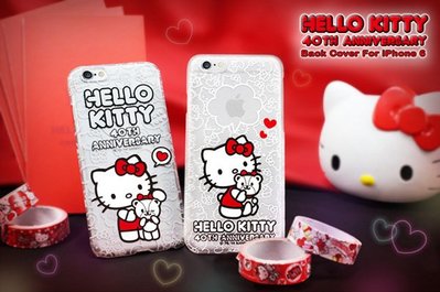 出清 Hello Kitty iPhone 6s 6 5.5吋 保護殼 硬殼 透明 40 周年 紀念版 限量 手機殼