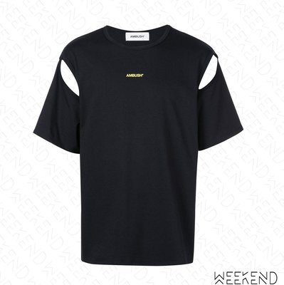 【WEEKEND】 AMBUSH 特殊剪裁 切割 短袖設計 短袖 T恤 上衣 黑色 19春夏