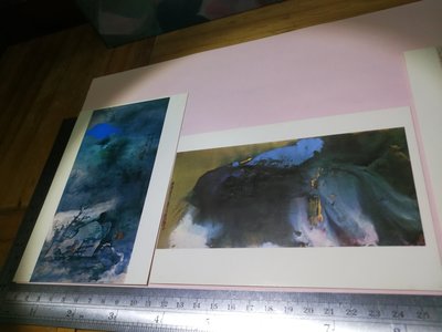 張大千 潑墨山水畫 未使用藝術卡 明信片 賀卡 銘馨易拍重生網 111PP004 早期 保存如圖（3張ㄧ組標）讓藏