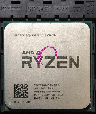 AMD Ryzen 3 2200G 四核心處理器，Socket:AM4