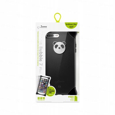 貓熊-iPhone 8 Plus/7 Plus手機殼泡泡保護套.可愛造型四角防撞耐摔矽膠手機殼指扣環手機保護套手機軟殼