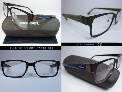 信義計劃 眼鏡 全新真品  DIESEL  時尚大框 金屬框 可配 抗藍光 變色鏡片 多焦 高度數 eyeglasses