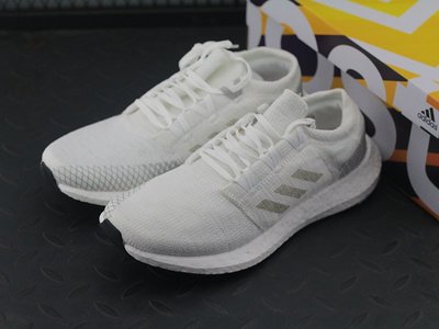 Adidas Pure BOOST GO 編織 白灰 男子運動跑步鞋AH2311