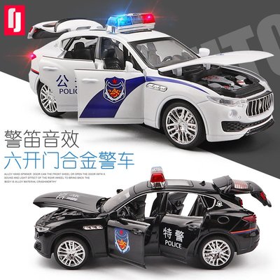 熱銷-警車玩具兒童合金車模型 1:32聲光兒童玩具車 合金車模汽車模型