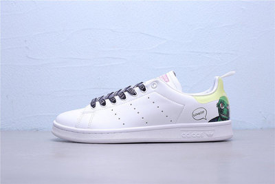 Adidas Stan Smith 白 皮革 卡通 塗鴉 休閒運動板鞋 男女鞋 EG5152【ADIDAS x NIKE】