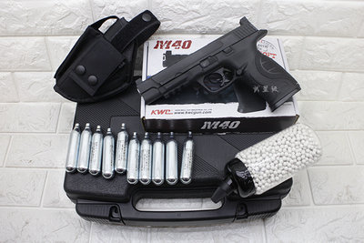 台南 武星級 KWC S&amp;W MP40 CO2槍 + CO2小鋼瓶 + 奶瓶 + 槍套 + 槍盒 ( KCB483大嘴鳥
