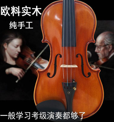 進口歐料小提琴初學者入門專業級考級兒童學生成人純手工中提琴44