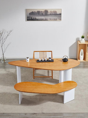 新中式實木茶桌椅組合大師設計原木泡茶桌創意異形桌子家用喝茶桌