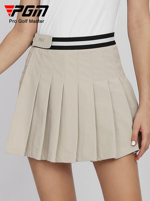 高爾夫裙子夏季短褲/半身裙兩穿女裝2023彈力腰帶兩件套百褶裙