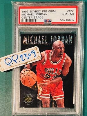(482) 1993-94 SkyBox Center Stage Michael Jordan PSA 8 NM-MT