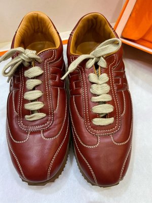 名品商行 2手名牌 Hermes 經典款 休閒鞋 紅豆紅 36號 狀況9成新