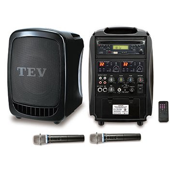TEV TA-330 CD/USB/SD雙頻無線擴音機 (兩支麥克風)