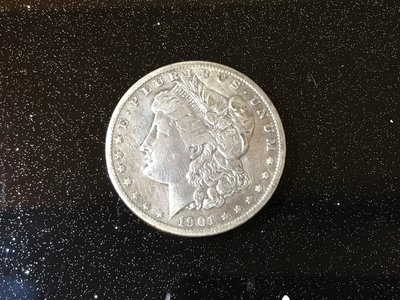 美國1901摩根銀幣一美元 O記 AU極美品 溫和灰色老包漿